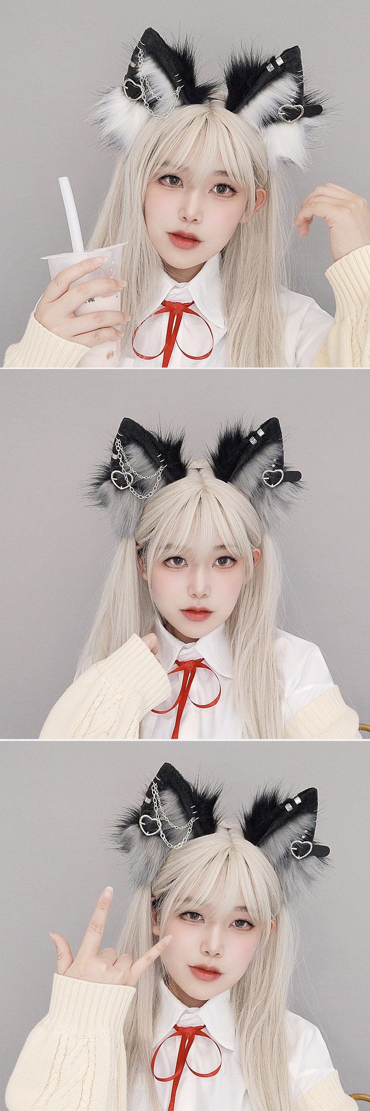 Cute Plush Beast Ear Cosplay Manga Exhibition Punk Headband Girl Headwear Hair Accessories