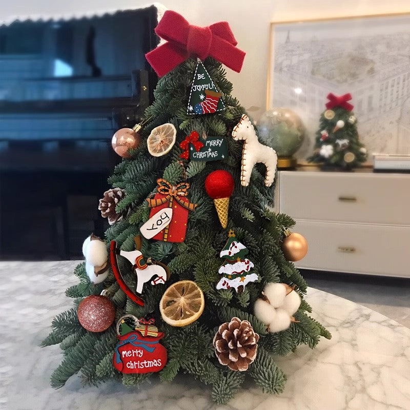 Christmas decorations, encrypted Christmas tree, PE with lights, desktop ornament