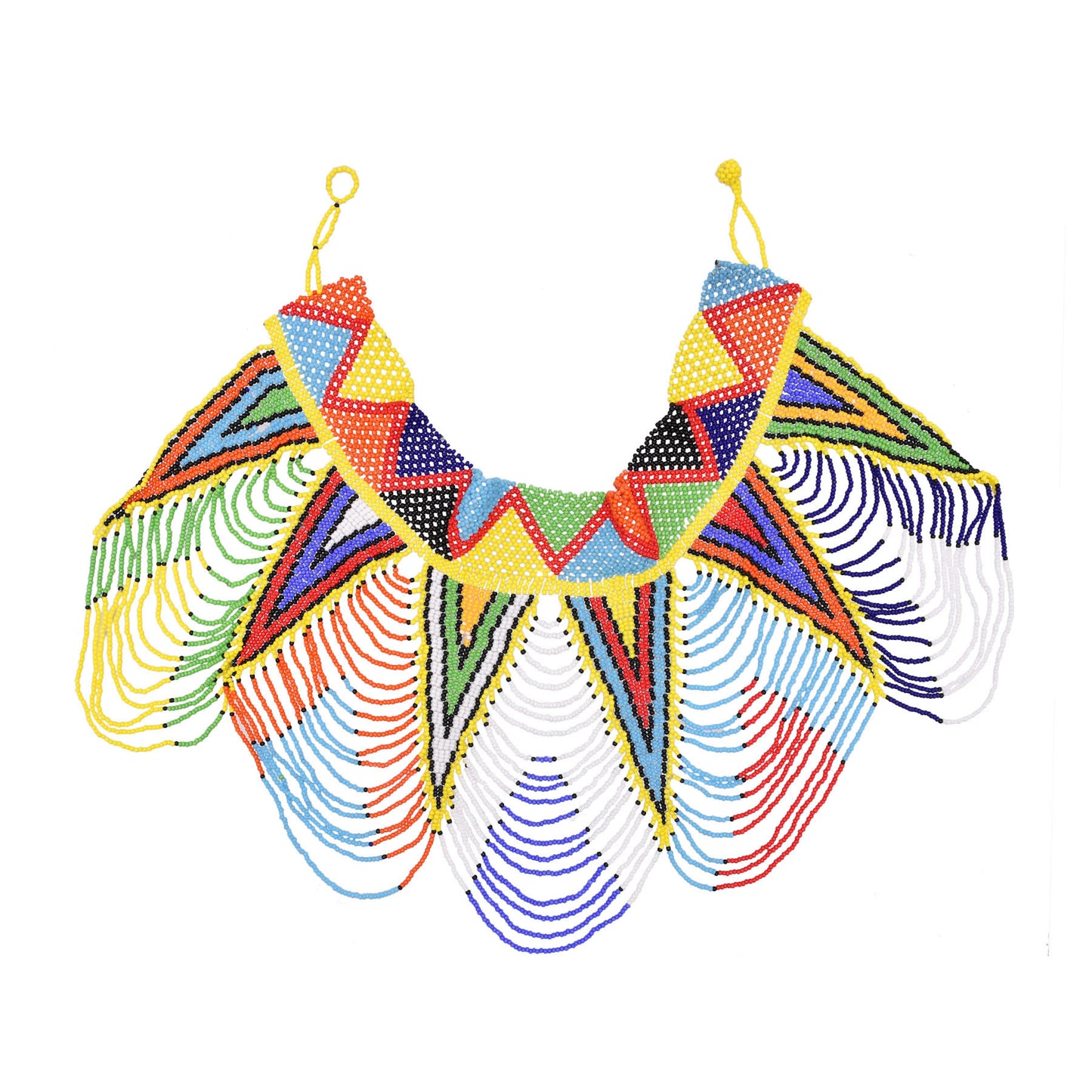 Amazon hot selling multi-layer rice bead necklace Bohemian colorful beaded shawl ethnic style exaggerated necklace wholesale