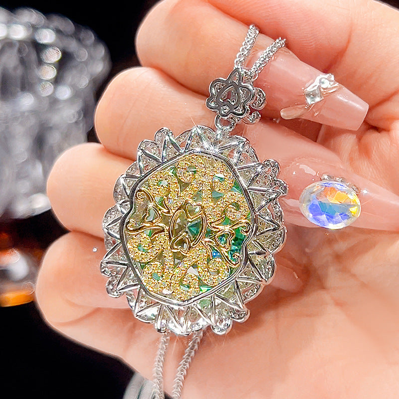 2025 New Jewelry Simulation Para Green Pendant Main Stone 20 * 23