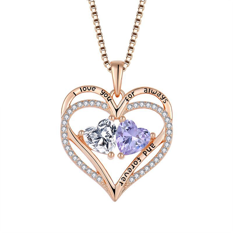necklace  Hot mini -diamond love necklace female light luxury rose gold