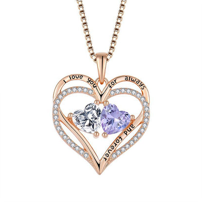 necklace  Hot mini -diamond love necklace female light luxury rose gold