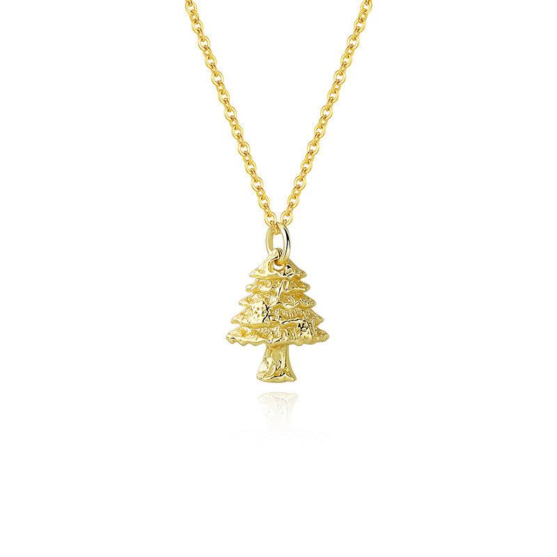 925 sterling silver colored zircon Christmas tree necklace, clothing chain, Christmas accessory