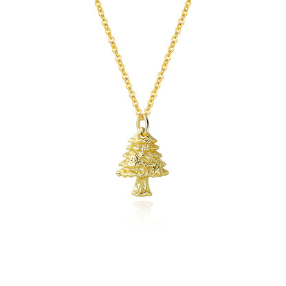 925 sterling silver colored zircon Christmas tree necklace, clothing chain, Christmas accessory