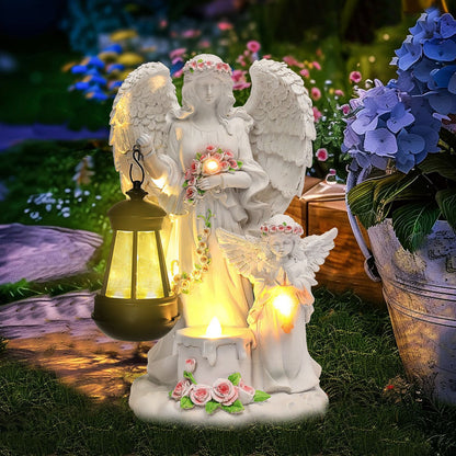 New Resin Crafts Solar Angel Lantern Christmas Series Ornament Outdoor Garden Villa Decoration