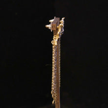 European and American exaggerated full diamond flower earrings, mid-century light luxury, vintage earrings, crystal star tassel earrings