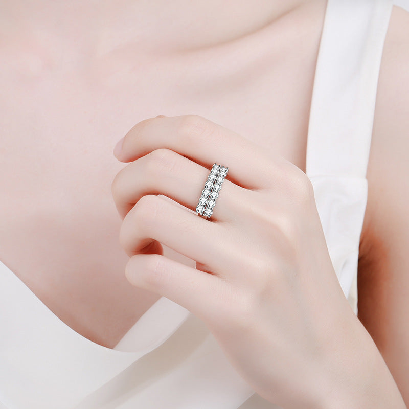 ring  925 silver ring Mosan diamond ring