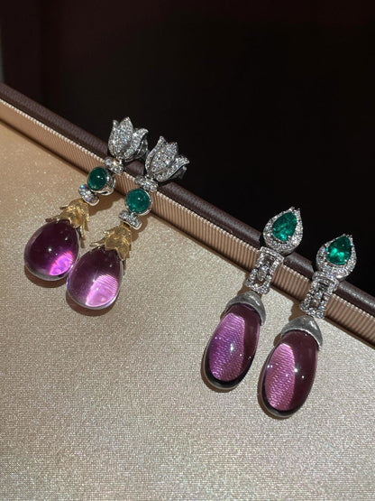 Purple is very charming, with high beauty value. Purple earrings are light and luxurious, versatile earrings.
