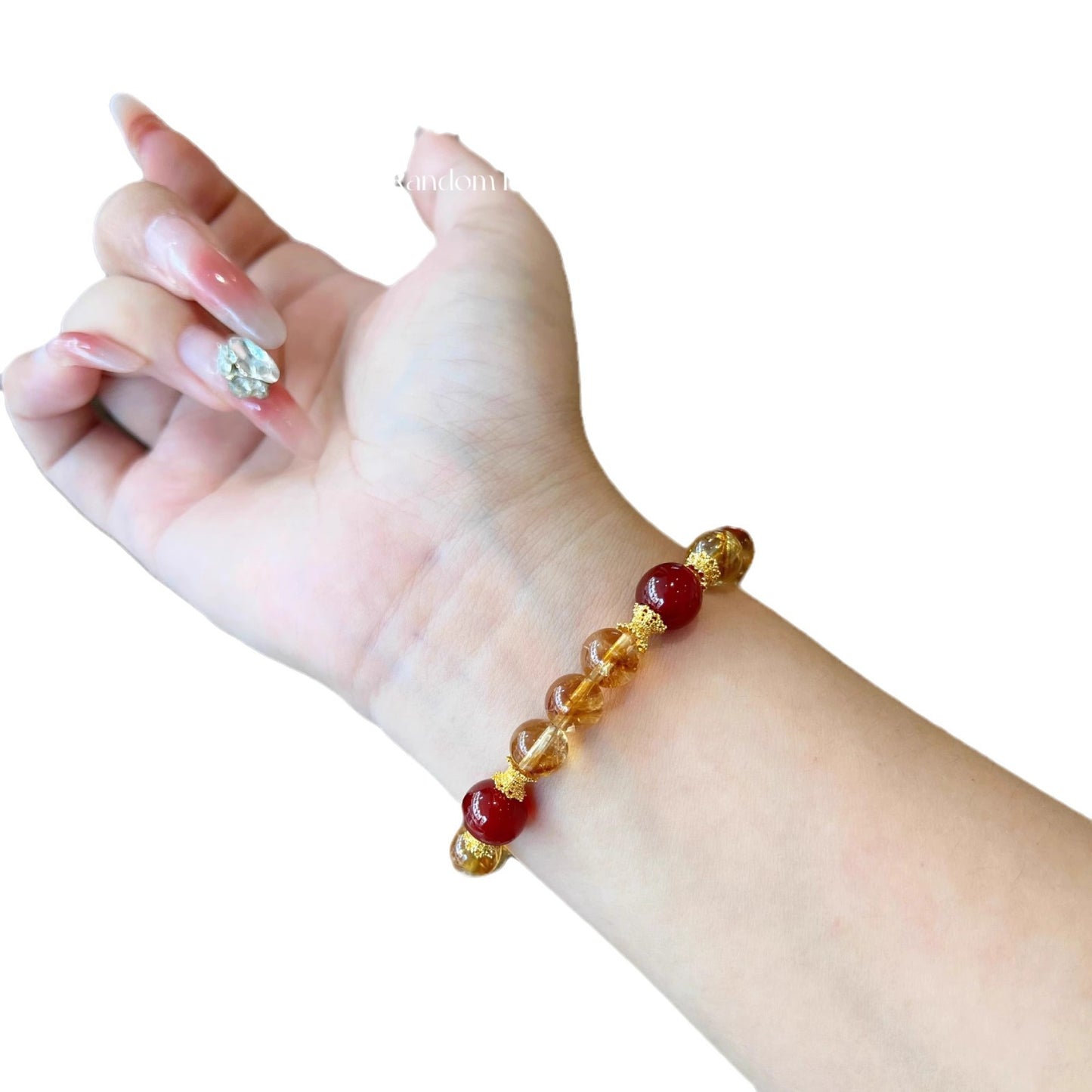 【 Wealth and Prosperity 】 Natural Yellow Crystal Yellow Tower Crystal Bracelet Original Design Red Agate Bracelet