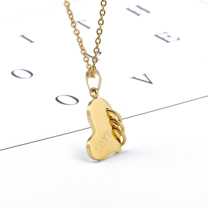 Valentine's Day Love Accessories LOVE Simple Stainless Steel Pendant 18 Gold Titanium Steel Necklace