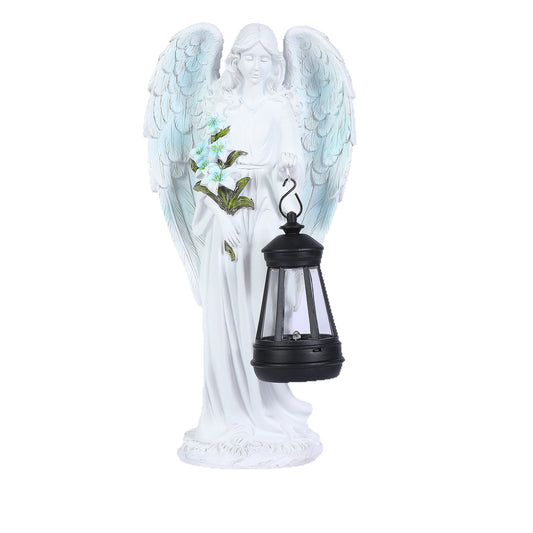 New Resin Crafts Solar Angel Lantern Christmas Series Ornament Outdoor Garden Villa Decoration