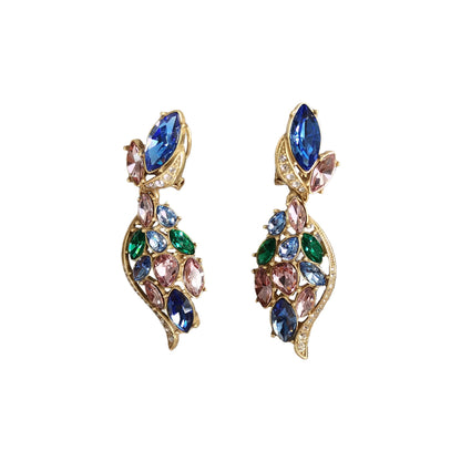 Vintage zirconia cicada wing earrings necklace with medieval style, European and American style jewelry set