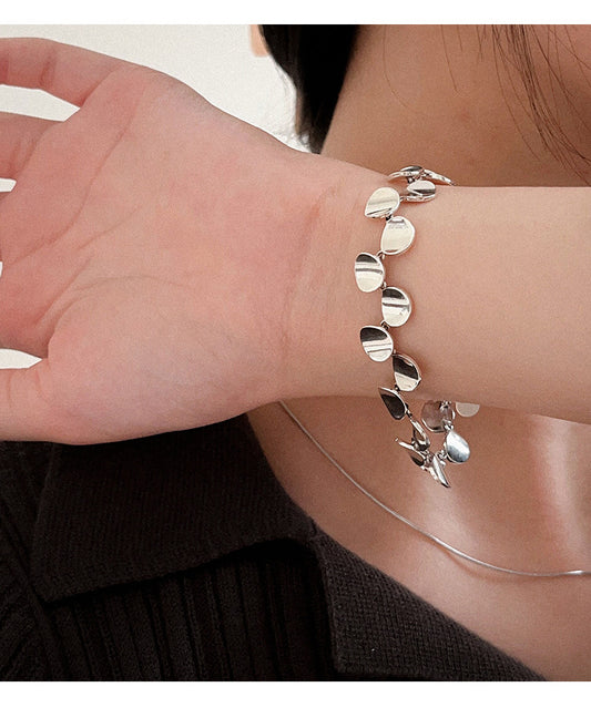 Yinruitai s925 pure silver bracelet, Korean version, minimalist style