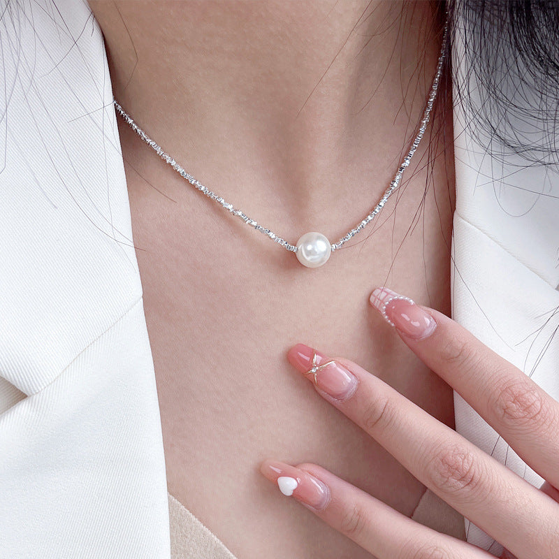 925 sterling silver safe broken silver necklace, collarbone chain, hand woven accessories, atmospheric jewelry