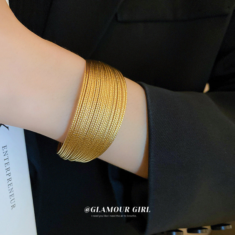 Copper plated multi-layer open bracelet fashion bracelet for women