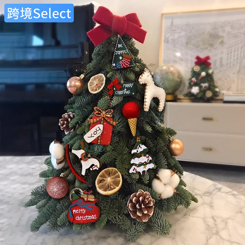 Christmas decorations, encrypted Christmas tree, PE with lights, desktop ornament
