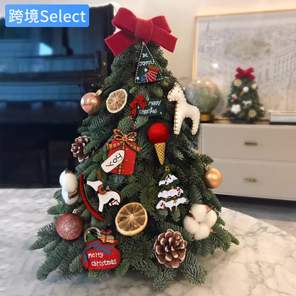 Christmas decorations, encrypted Christmas tree, PE with lights, desktop ornament