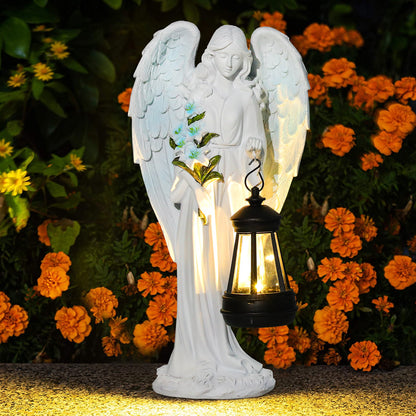 New Resin Crafts Solar Angel Lantern Christmas Series Ornament Outdoor Garden Villa Decoration