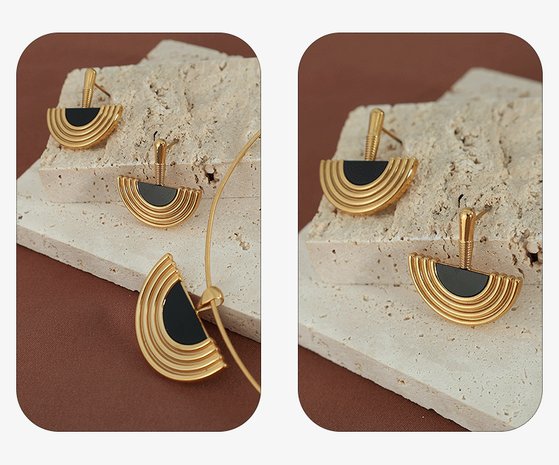 New European and American French Earring Necklace Set with Classical Egyptian Earrings and Metal Earrings