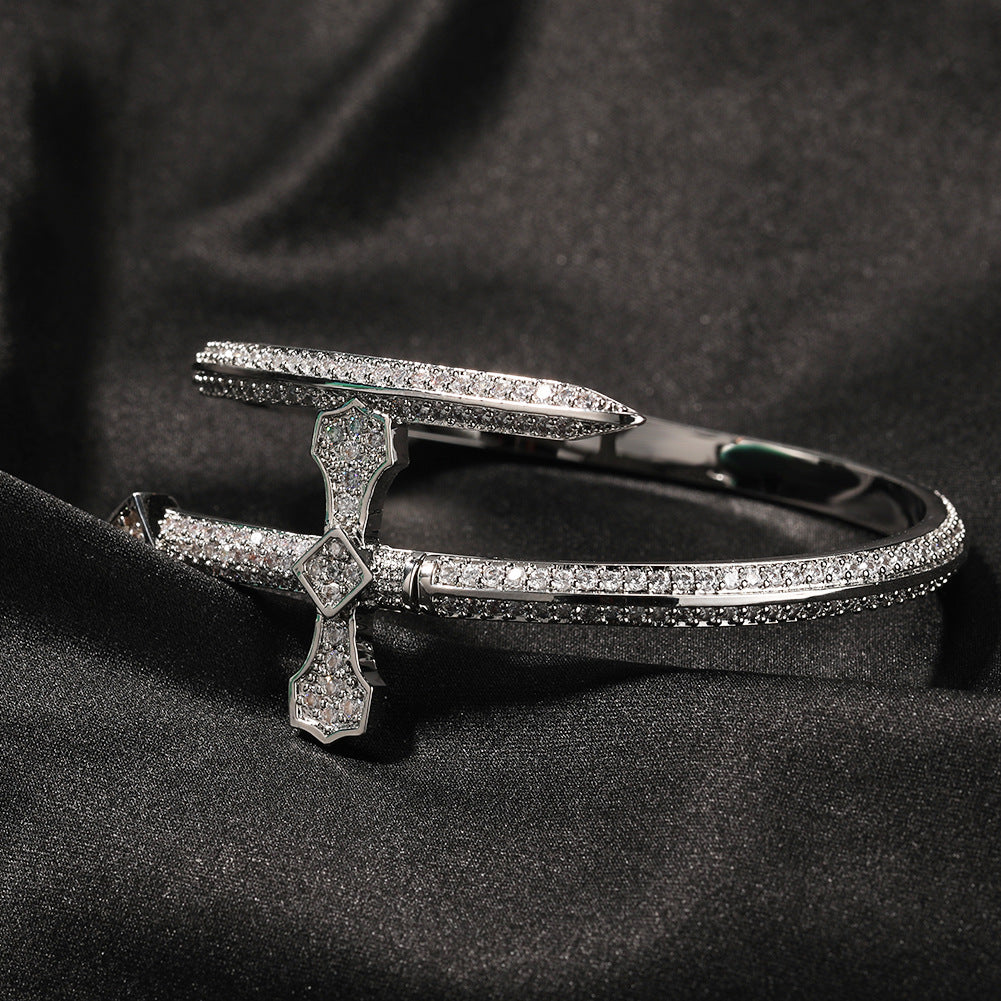 bracelet  Hip-hop ancient cute European and American new product Sword of Justice bracelet copper inlaid with zirconium