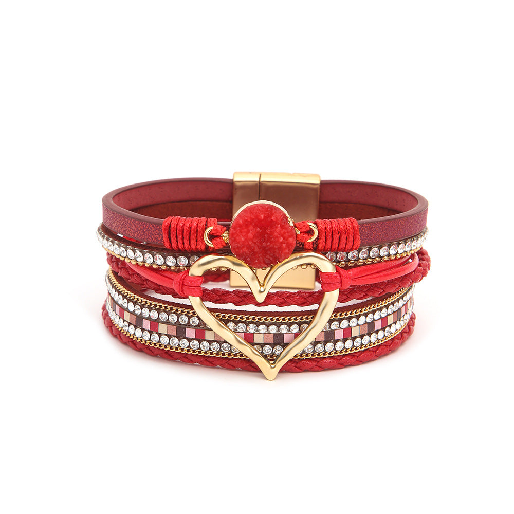 Hot selling Bohemian multi-layer leather bracelet hand woven women's bracelet