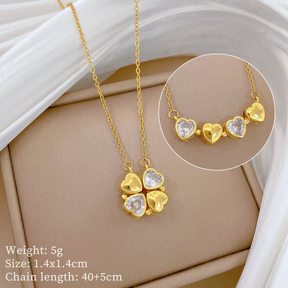 【 Titanium Steel 】 Women's new necklace with two collarbone chains