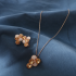 Necklace and earrings set, versatile inlaid crystal earrings, long necklace