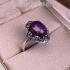 Ring amethyst ring S925 silver inlaid retro making old Nepalese lace women's ring rings