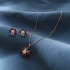 earrings  Autumn and winter niche flower jewelry set with diamond crystal for women necklace and earrings