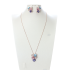 Necklace and earrings set, versatile inlaid crystal earrings, long necklace
