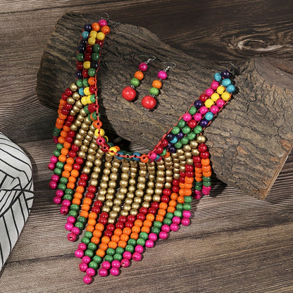 Earrings + 1 Necklace Traditional Bridal Jewelry Set Vintage