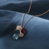 Necklace and earrings set, versatile inlaid crystal earrings, long necklace