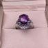 Ring amethyst ring S925 silver inlaid retro making old Nepalese lace women's ring rings