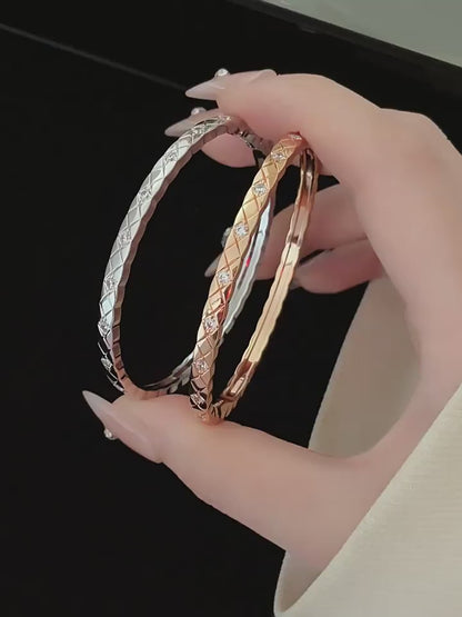 Coco diamond studded bracelet, high version, narrow version, wide version, CNC precision rose gold bracelet