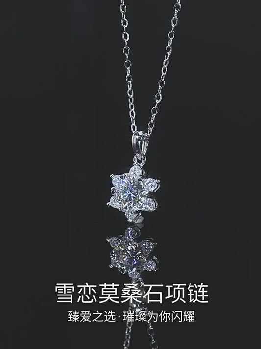 925 sterling silver Mozambique snowflake necklace non fading pendant silver collarbone chain