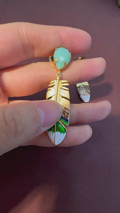 Turquoise retro jewelry set necklace earrings