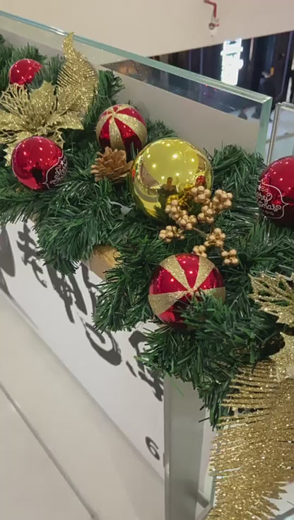 Christmas Vine 2.7-meter encrypted luminous flower wreath Vine Door Vine Column Christmas Tree Ceiling Outdoor Green Decoration