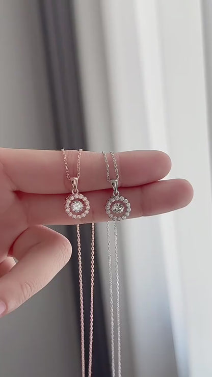 New S925 pure silver minimalist forest style sunflower necklace, niche pendant, agile collarbone chain