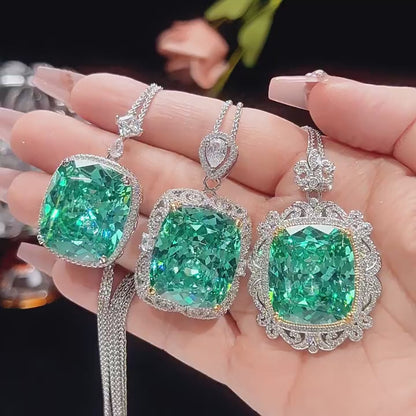 2025 New Jewelry Simulation Para Green Pendant Main Stone 20 * 23