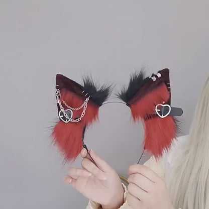 Cute Plush Beast Ear Cosplay Manga Exhibition Punk Headband Girl Headwear Hair Accessories