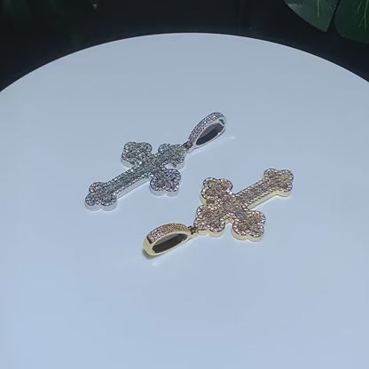 Hip Hop Cloud Cross Diamond Pendant, European and American Hip Hop Necklace, Trendy Pendant